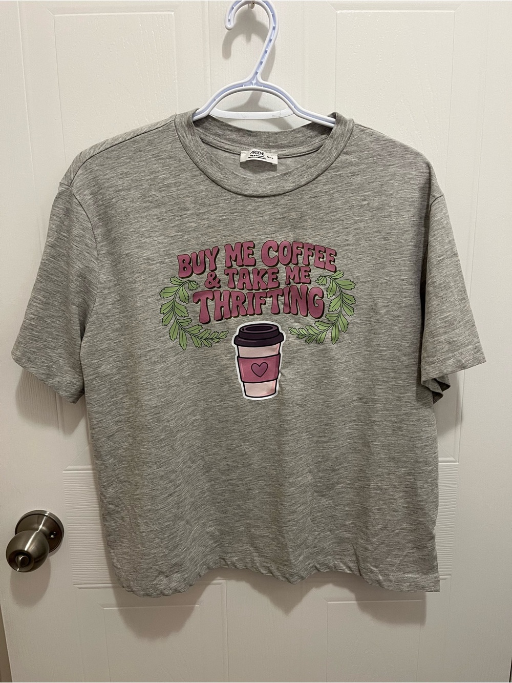 Graphic Tee - "Buy Me Coffee & Take Me Thrifting" Size XL